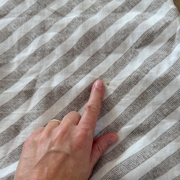 J. Jill Love Linen Striped Sleeveless Midi Dress Tan White 100% Linen Small - Picture 7 of 7